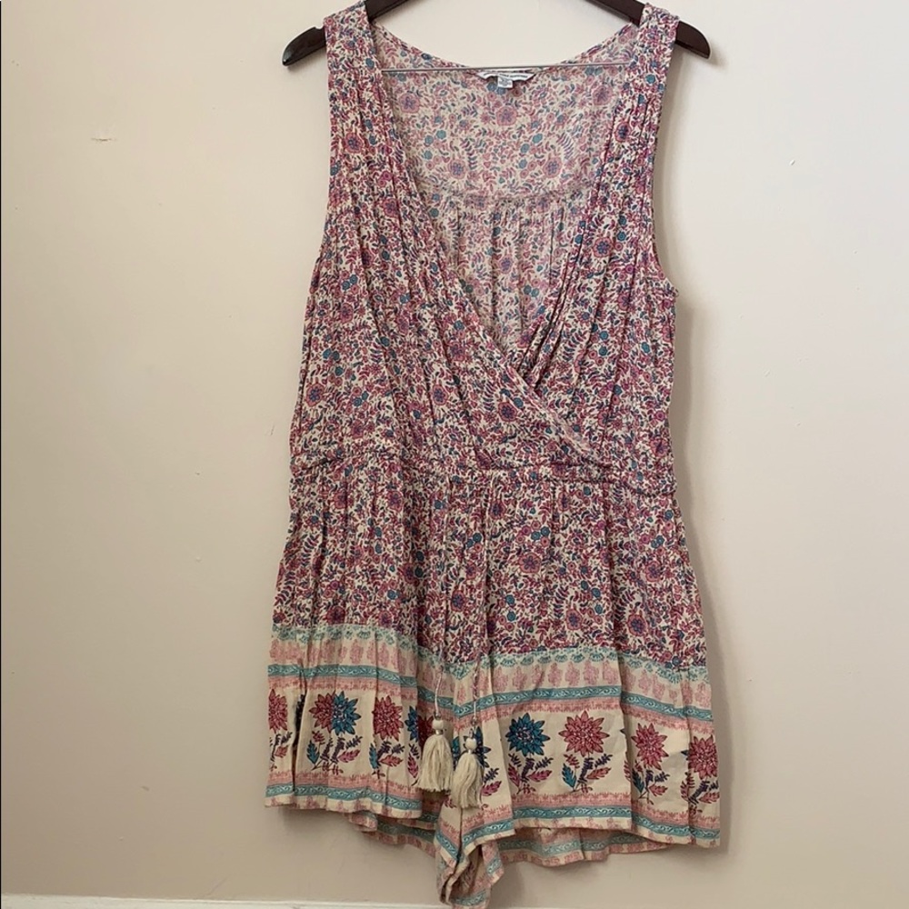 American Eagle Floral Shorts Romper